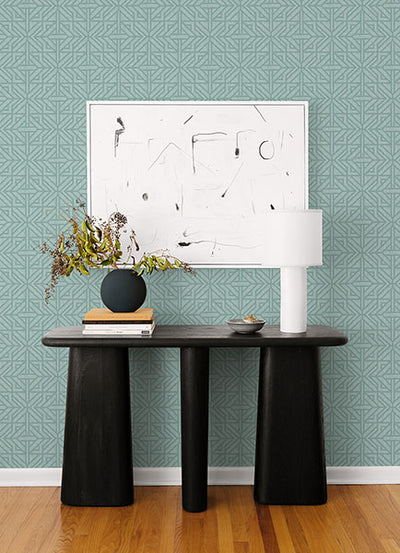 product image for Hesper Teal Geometric Wallpaper 94