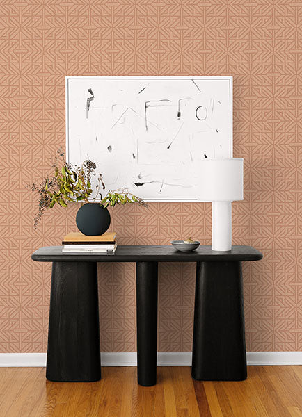 media image for Hesper Rust Geometric Wallpaper 236