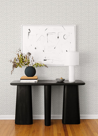 product image for Hesper Grey Geometric Wallpaper 88