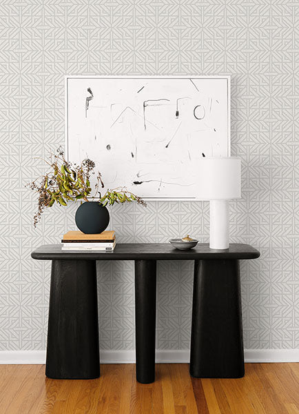 media image for Hesper Grey Geometric Wallpaper 297