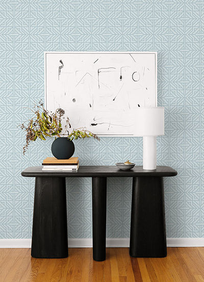 product image for Hesper Sky Blue Geometric Wallpaper 25