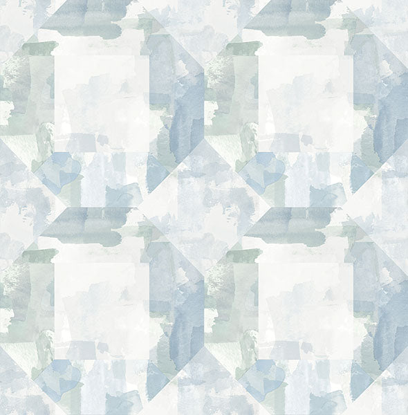 media image for Perrin Blue Gem Geometric Wallpaper 218