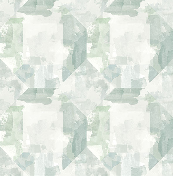 media image for Perrin Sea Green Gem Geometric Wallpaper 277