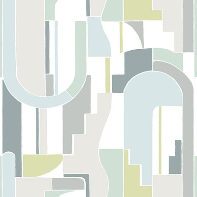 product image for Odele Sky Blue Geometric Archways Wallpaper 74