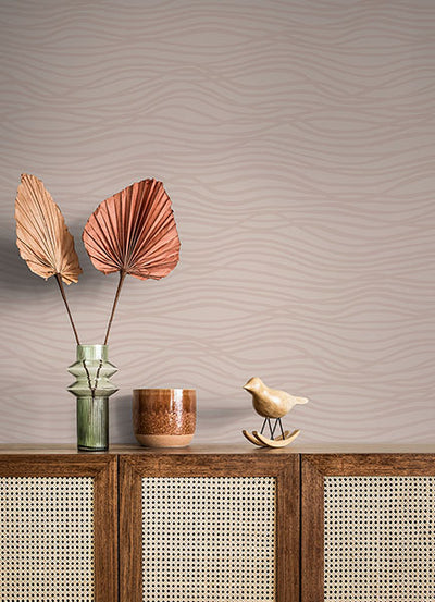 product image for Galyn Rose Gold Pearlescent Wave Wallpaper 52