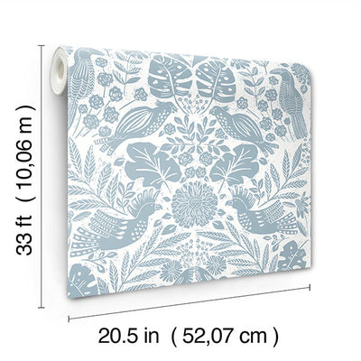 product image for Nestle Blue Bird Block Print Wallpaper 25