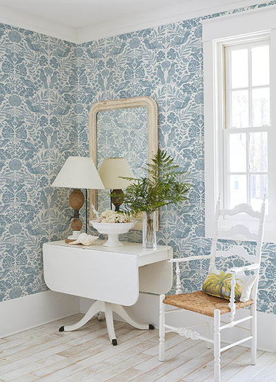 product image for Nestle Blue Bird Block Print Wallpaper 36