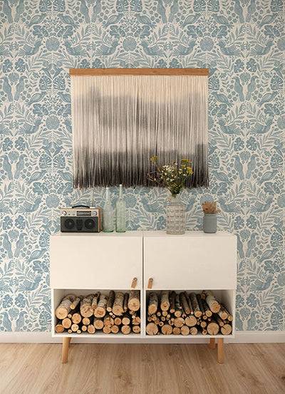 product image for Nestle Blue Bird Block Print Wallpaper 65