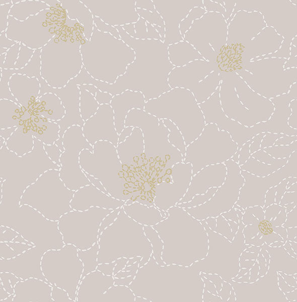 media image for Gardena Lavender Embroidered Floral Wallpaper 261