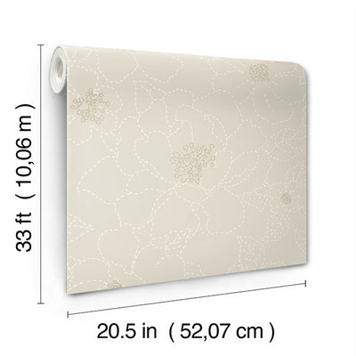 product image for Gardena Light Grey Embroidered Floral Wallpaper 10