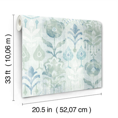 product image for Pavord Green Floral Shibori Wallpaper 55