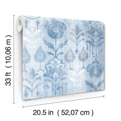 product image for Pavord Blue Floral Shibori Wallpaper 58