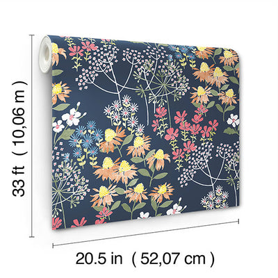 product image for Cultivate Navy Springtime Blooms Wallpaper 82