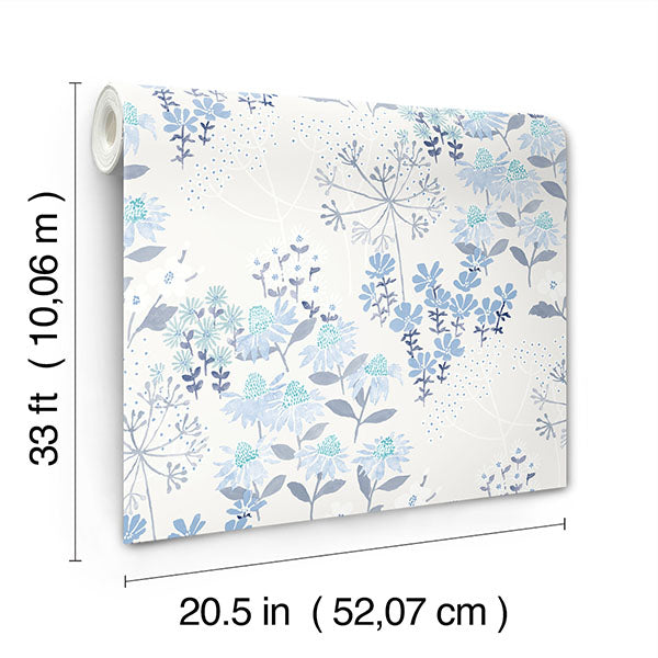 media image for Cultivate Blue Springtime Blooms Wallpaper 294