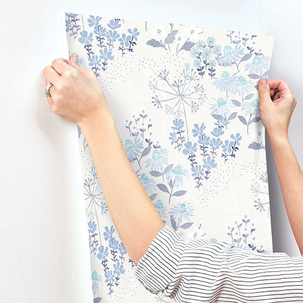 media image for Cultivate Blue Springtime Blooms Wallpaper 22