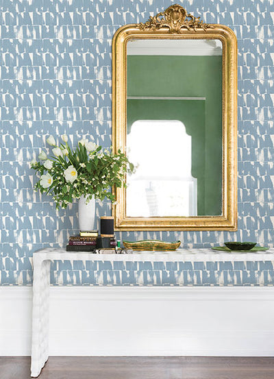 product image for Bancroft Blue Artistic Stripe Wallpaper 55