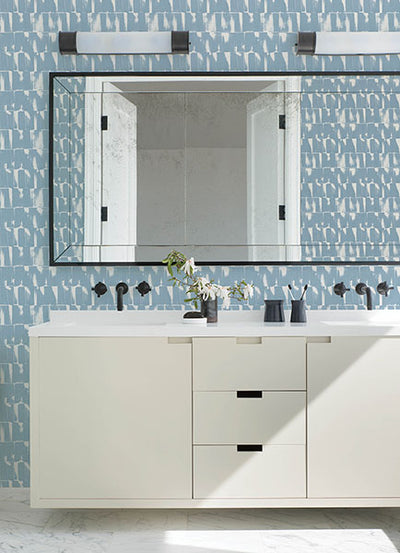 product image for Bancroft Blue Artistic Stripe Wallpaper 25