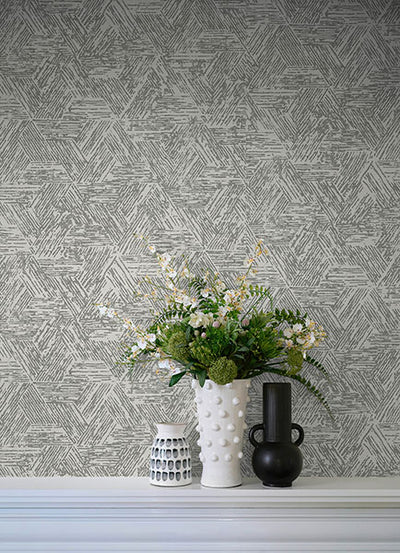 product image for Retreat Charcoal Quilted Geometric Wallpaper 64