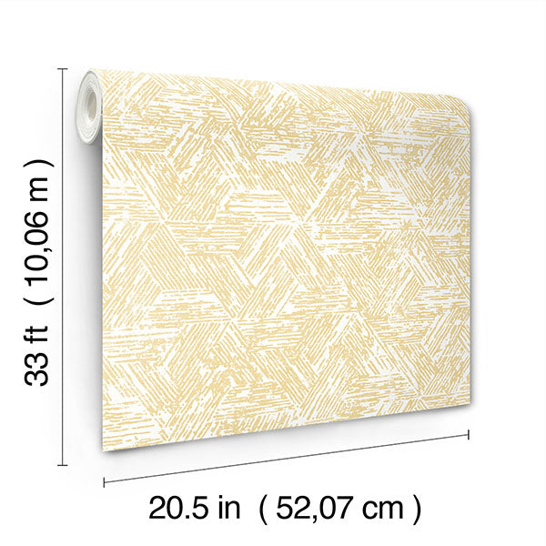 media image for Retreat Yellow Quilted Geometric Wallpaper 293