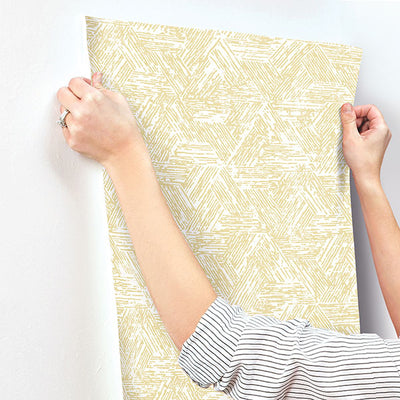 product image for Retreat Yellow Quilted Geometric Wallpaper 93