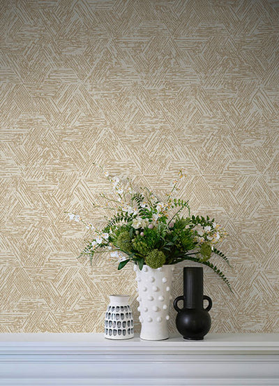 product image for Retreat Light Brown Quilted Geometric Wallpaper 90