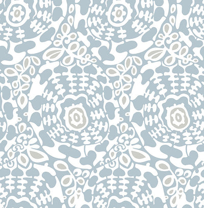 product image of Divine Light Blue Abstract Medallion Wallpaper 599