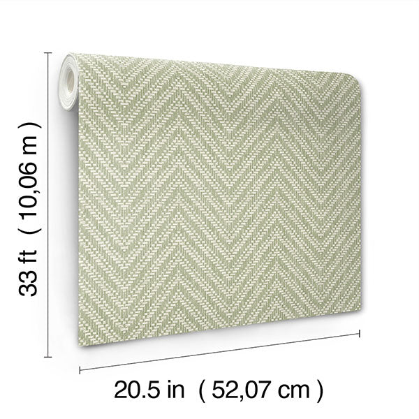 media image for Glynn Green Chevron Wallpaper 263