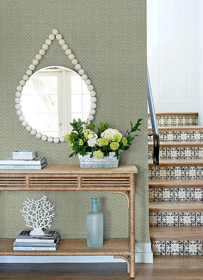 product image for Glynn Green Chevron Wallpaper 93