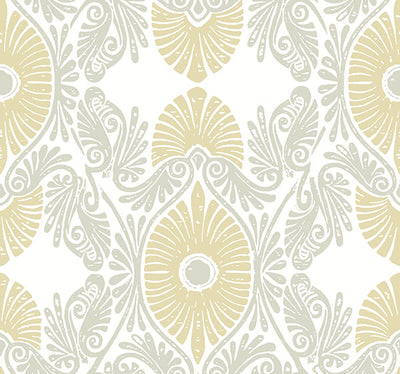 product image for Villa Light Yellow Embellished Ogee Wallpaper 35