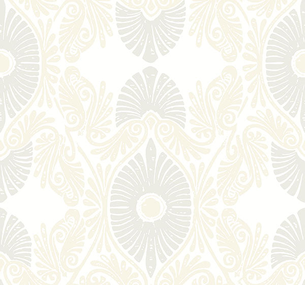 media image for Villa Bone Embellished Ogee Wallpaper 24