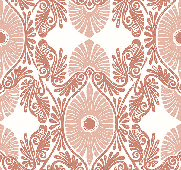 media image for Villa Rasberry Embellished Ogee Wallpaper 291