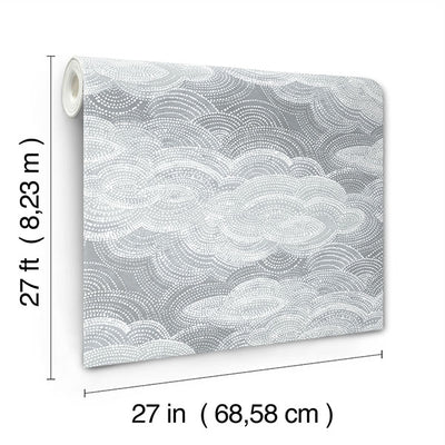 product image for Vision Slate Stipple Clouds Wallpaper 7