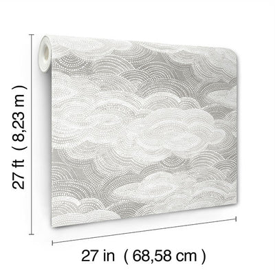 product image for Vision Grey Stipple Clouds Wallpaper 36