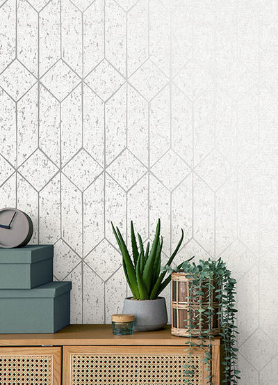 product image for Hayden White Concrete Trellis Wallpaper from Fusion Advantage Collection by Brewster 27