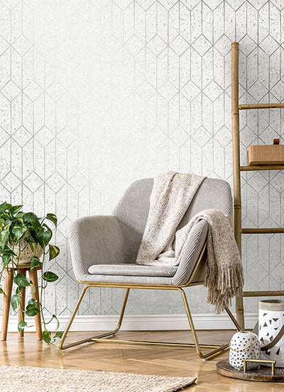 product image for Hayden White Concrete Trellis Wallpaper from Fusion Advantage Collection by Brewster 40