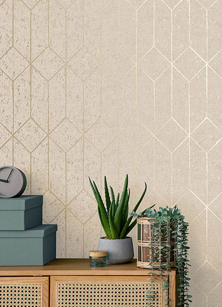 media image for Hayden Bone Concrete Trellis Wallpaper from Fusion Advantage Collection by Brewster 21