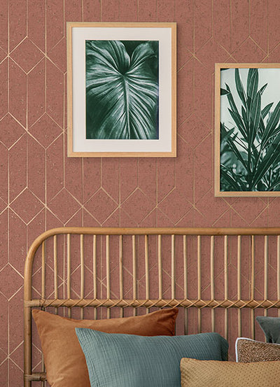 product image for Hayden Rasberry Concrete Trellis Wallpaper from Fusion Advantage Collection by Brewster 53