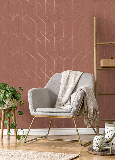 product image for Hayden Rasberry Concrete Trellis Wallpaper from Fusion Advantage Collection by Brewster 89