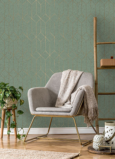 product image for Hayden Mint Concrete Trellis Wallpaper from Fusion Advantage Collection by Brewster 91