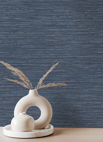 product image for Alton Indigo Faux Grasscloth Wallpaper from Fusion Advantage Collection by Brewster 49