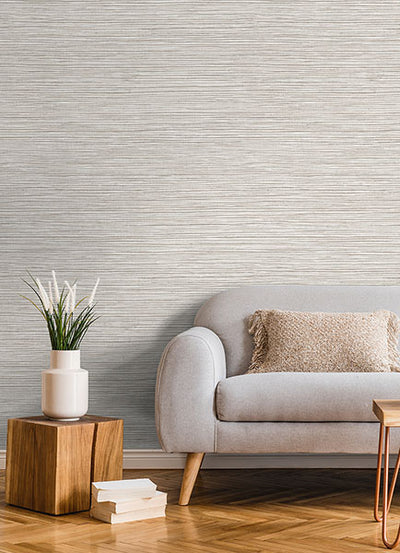 product image for Alton Light Grey Faux Grasscloth Wallpaper from Fusion Advantage Collection by Brewster 70