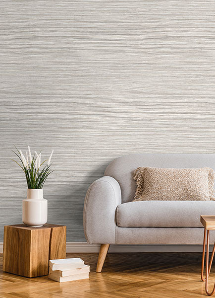 media image for Alton Light Grey Faux Grasscloth Wallpaper from Fusion Advantage Collection by Brewster 288