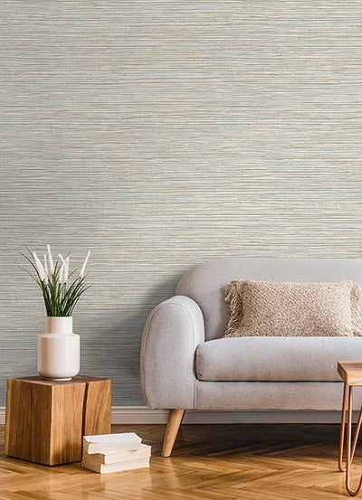 product image for Alton Light Blue Faux Grasscloth Wallpaper from Fusion Advantage Collection by Brewster 63