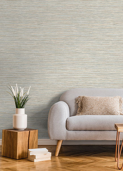 media image for Alton Light Blue Faux Grasscloth Wallpaper from Fusion Advantage Collection by Brewster 21