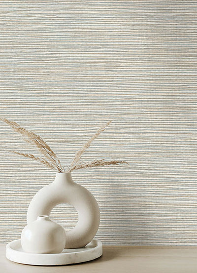 product image for Alton Light Blue Faux Grasscloth Wallpaper from Fusion Advantage Collection by Brewster 40