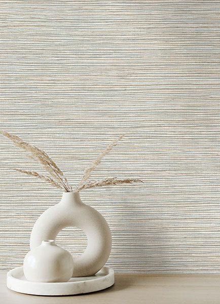 media image for Alton Light Blue Faux Grasscloth Wallpaper from Fusion Advantage Collection by Brewster 274