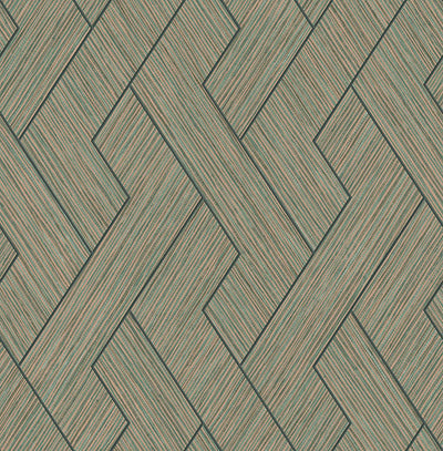 product image of Ember Copper Geometric Basketweave Wallpaper from Fusion Advantage Collection by Brewster 567