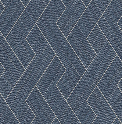 product image for Ember Indigo Geometric Basketweave Wallpaper from Fusion Advantage Collection by Brewster 90