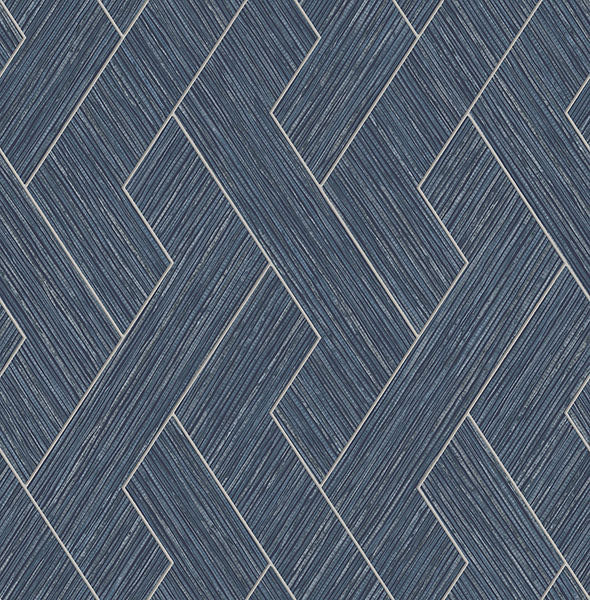 media image for Ember Indigo Geometric Basketweave Wallpaper from Fusion Advantage Collection by Brewster 258