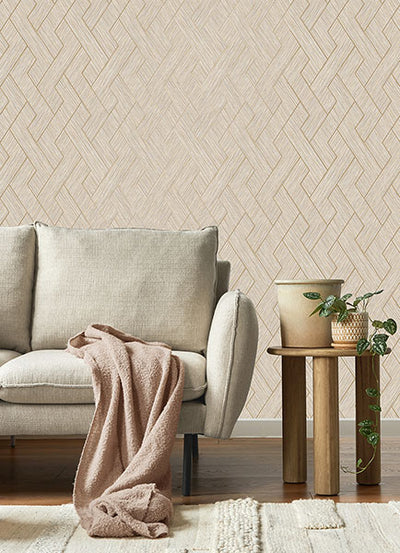 product image for Ember Taupe Geometric Basketweave Wallpaper from Fusion Advantage Collection by Brewster 34